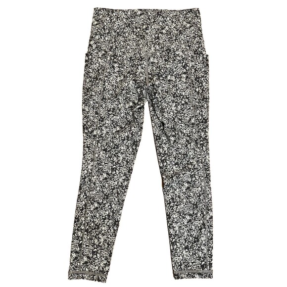 ATHLETA Moonflower Black Salutation Stash Pocket II 7/8 High Rise Tight Petite S - Picture 2 of 8